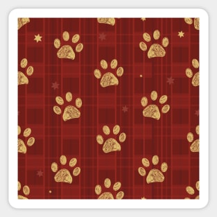 Plaid winter time seamless red pattern Sticker